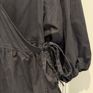 COS adjustable wrap dress Black 2 ties pockets Black Wrap Dress 12 100% cotton